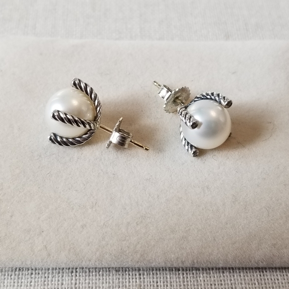 DAVID YURMAN Cable Pearl Diamonds Earrings & Ring - Picture 4 of 6